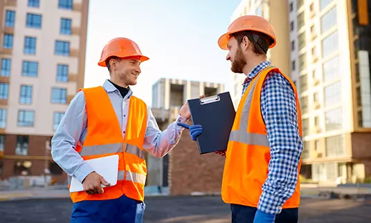 People working on a construction